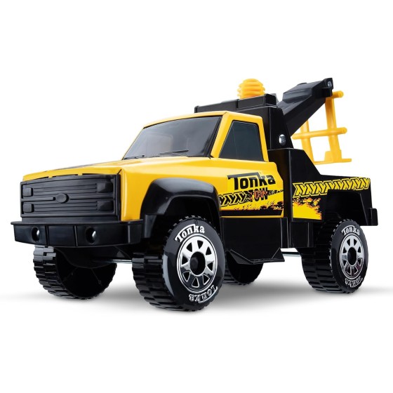 Tonka Steel Classics, Tow Truck - Made with Steel & Sturdy Plastic, Yellow Toy Construction Truck