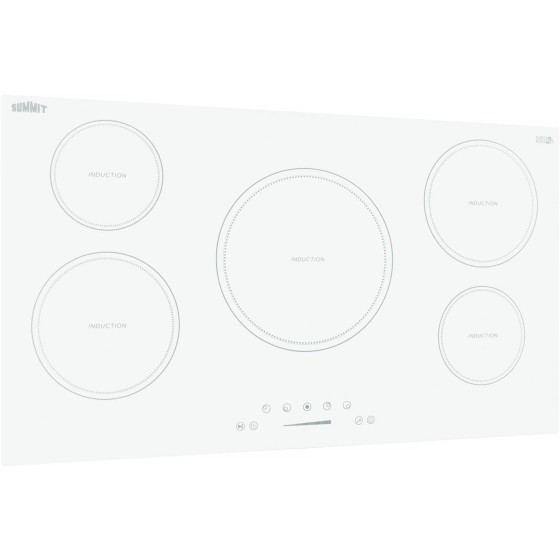 Summit 36" Induction Cooktop, 5 Cooking Zones, 208-240V Electric Cooktop, ADA Compliant Design, White- SINC5B36W